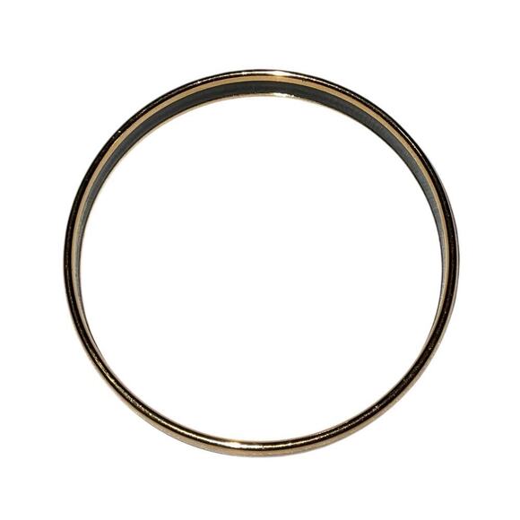 Hermes Enamel Cloisonne Yellow x Gold Bangle Bracelet W/Box - Picture 5 of 11